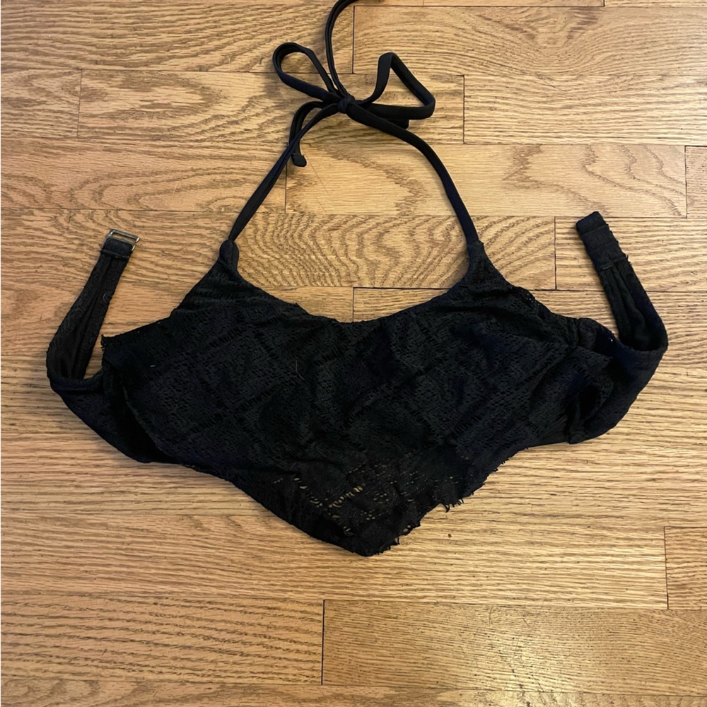Xhiliration Black Knit Swim Top